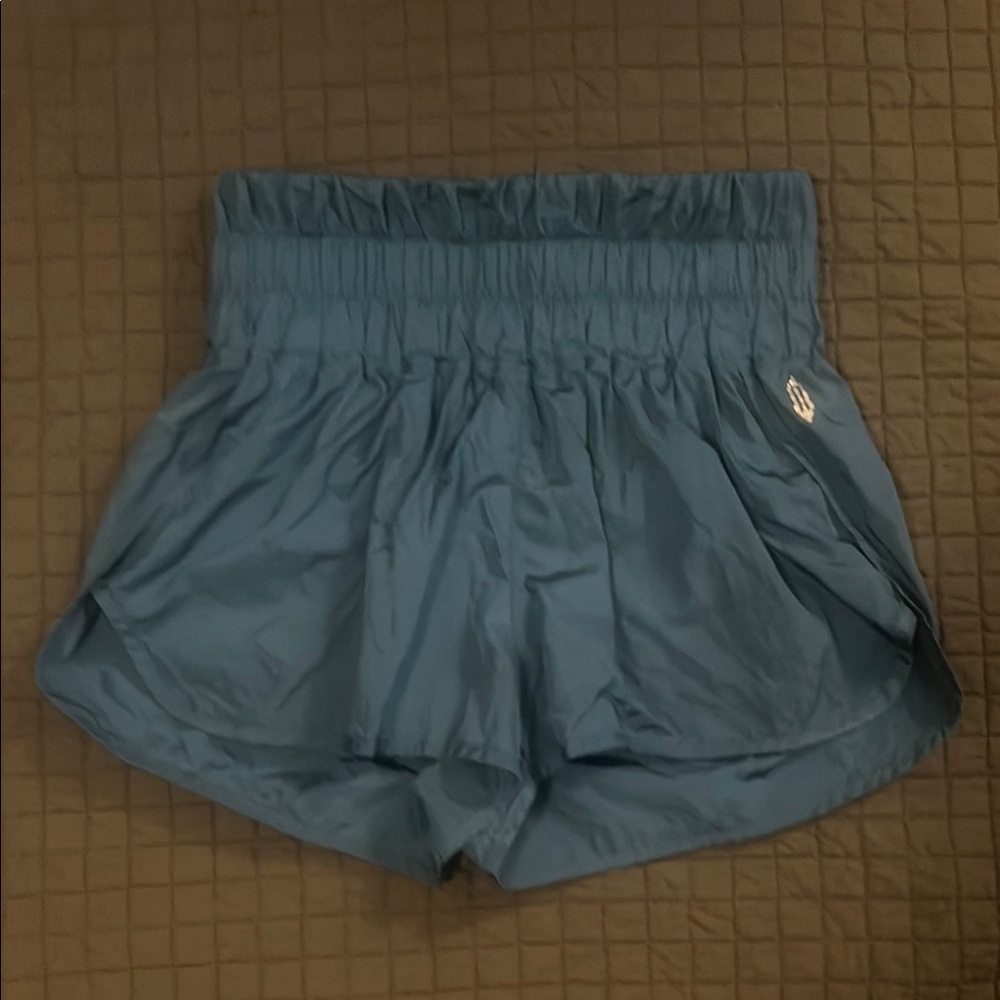 Blue Athletic Shorts with Elastic Waistband and Relaxed Fit
